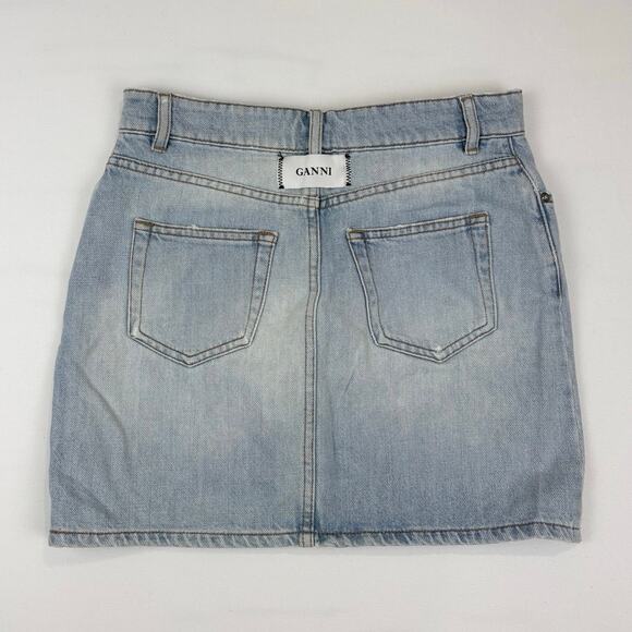 Ganni Dresses & Skirts - GANNI Denim Mini Skirt Size 34 (XS/US 2) Blue Jean Y2K Scandinavian